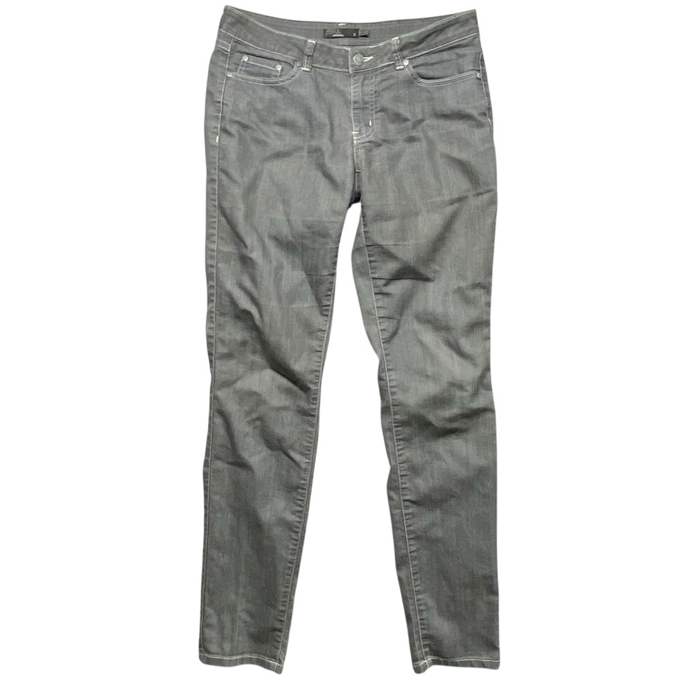 PrAna Gray Denim Skinny Jeans Women's Size 8 Mid Rise Stretch Casual